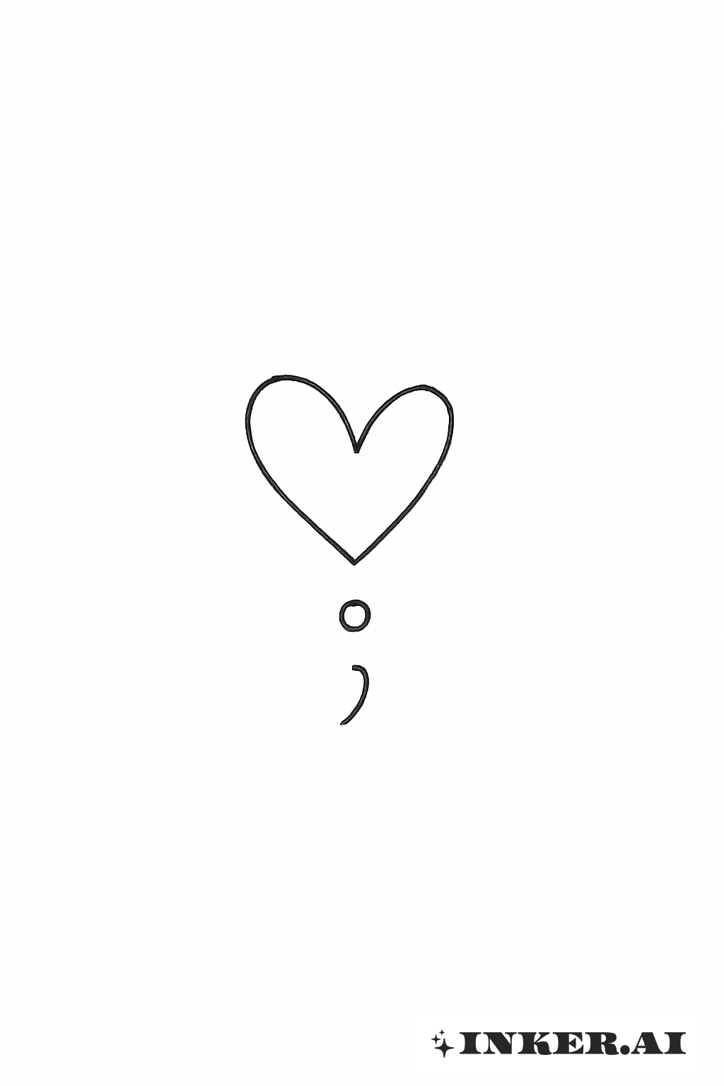 Un petit cœur point-virgule