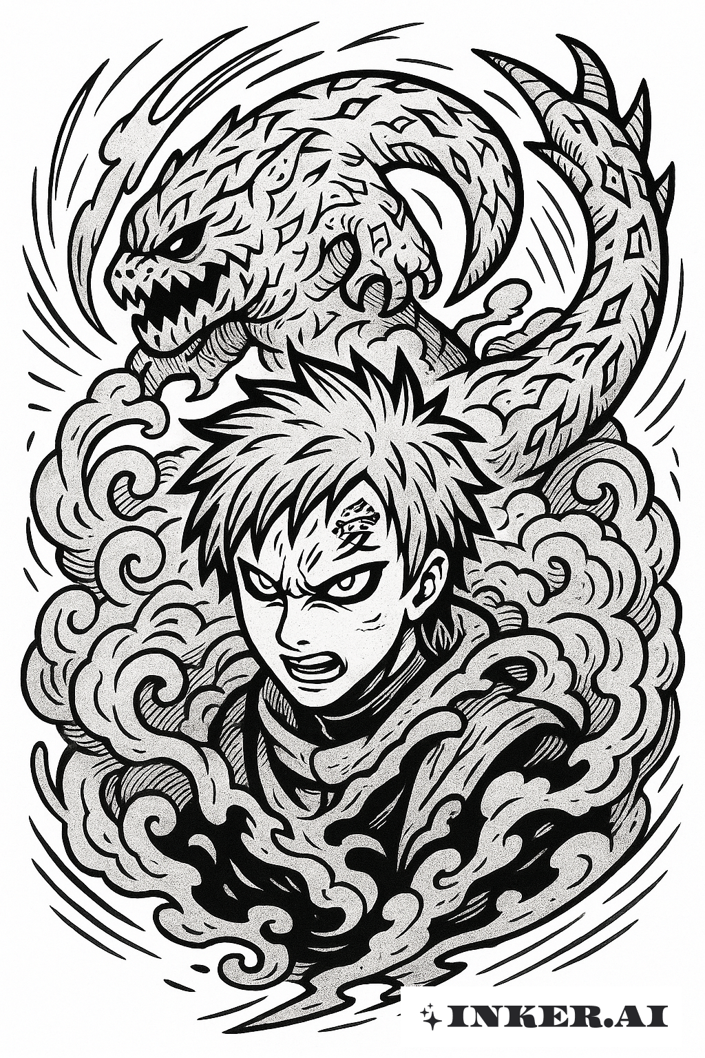 Gaaras Einschwänzige Shukaku-Form