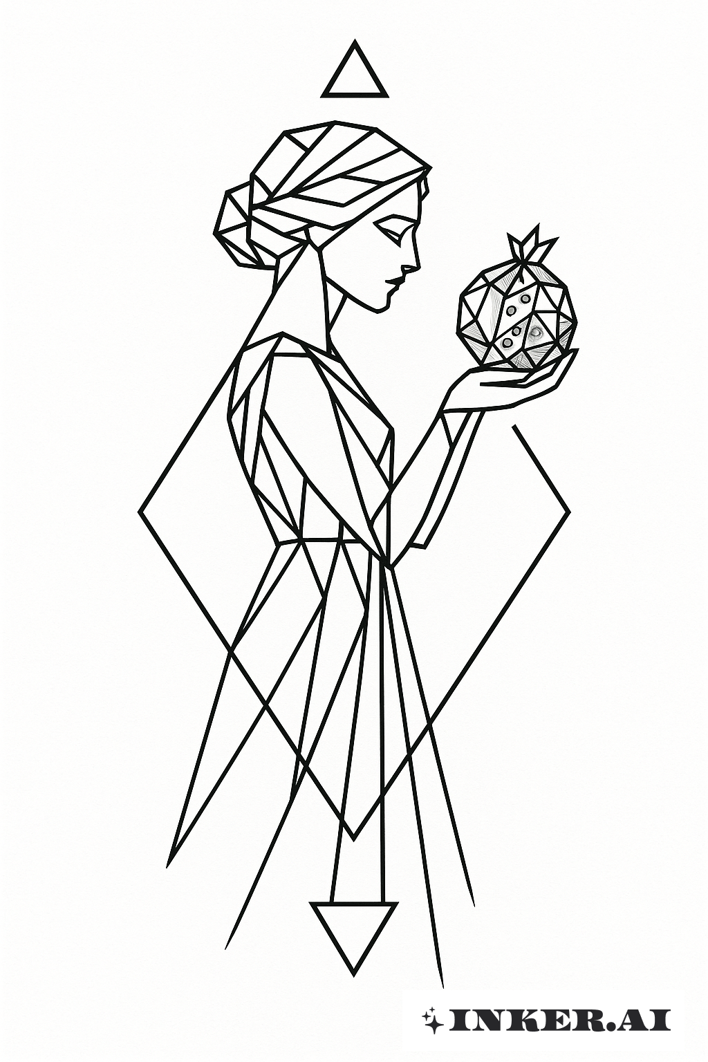 A Crystalline Pomegranate Held By Persephone