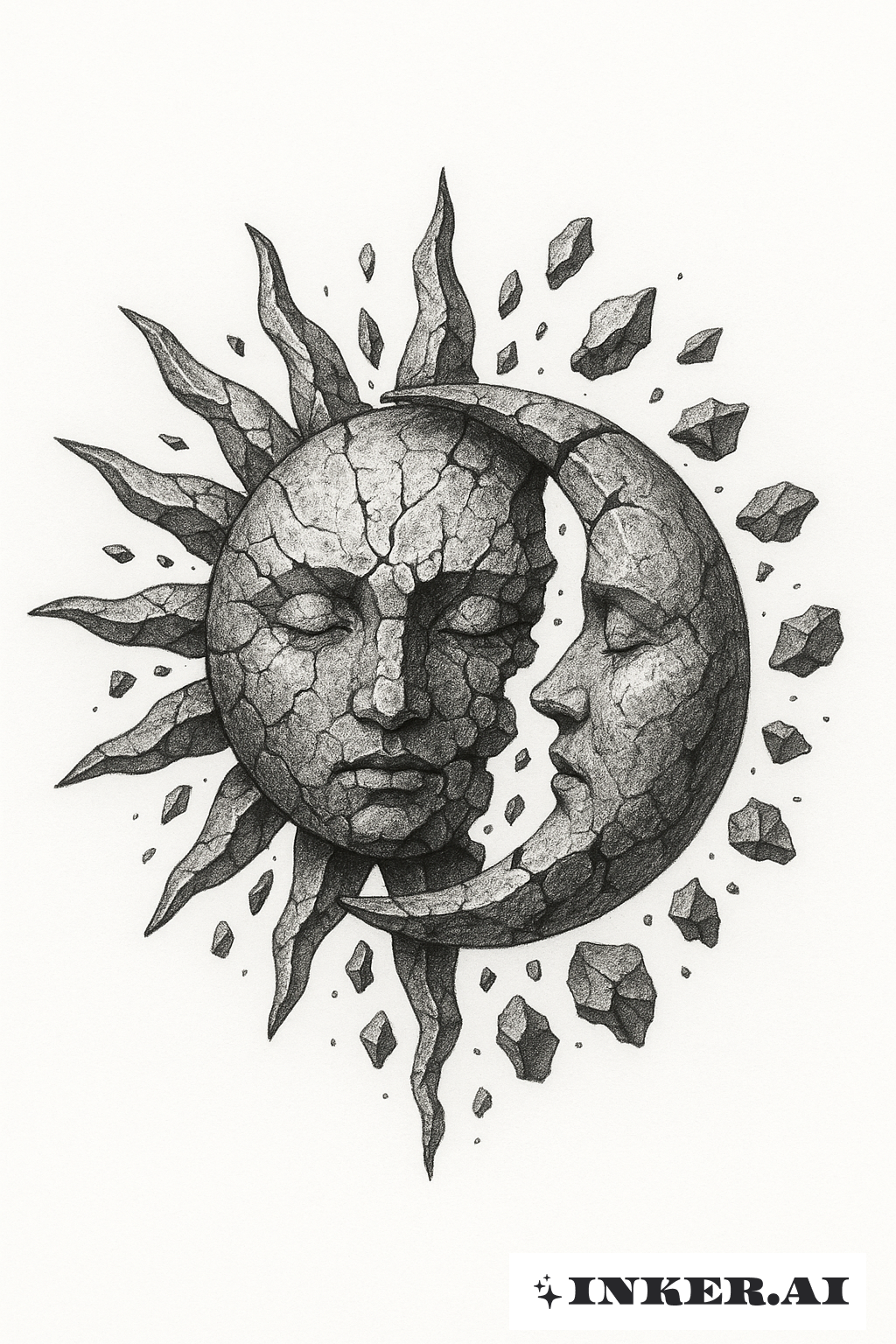 砕けた石の太陽と月