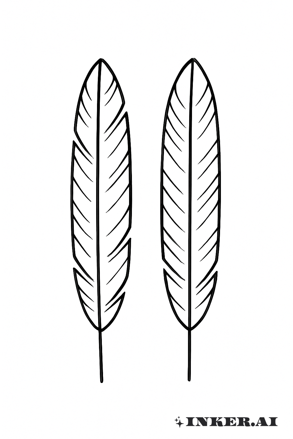 Two Simple Parallel Hawk Feathers