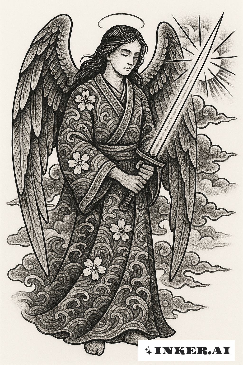 Guardian Angel with a Katana of Light