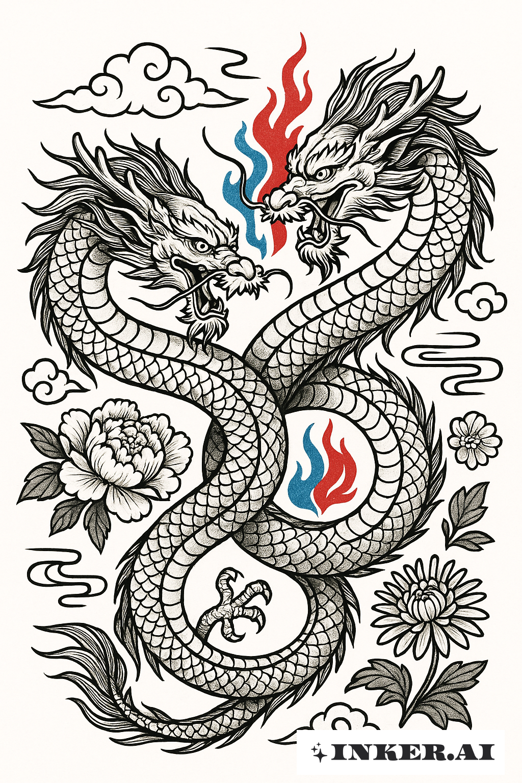 Entwined Dragons Of The Twin Flame