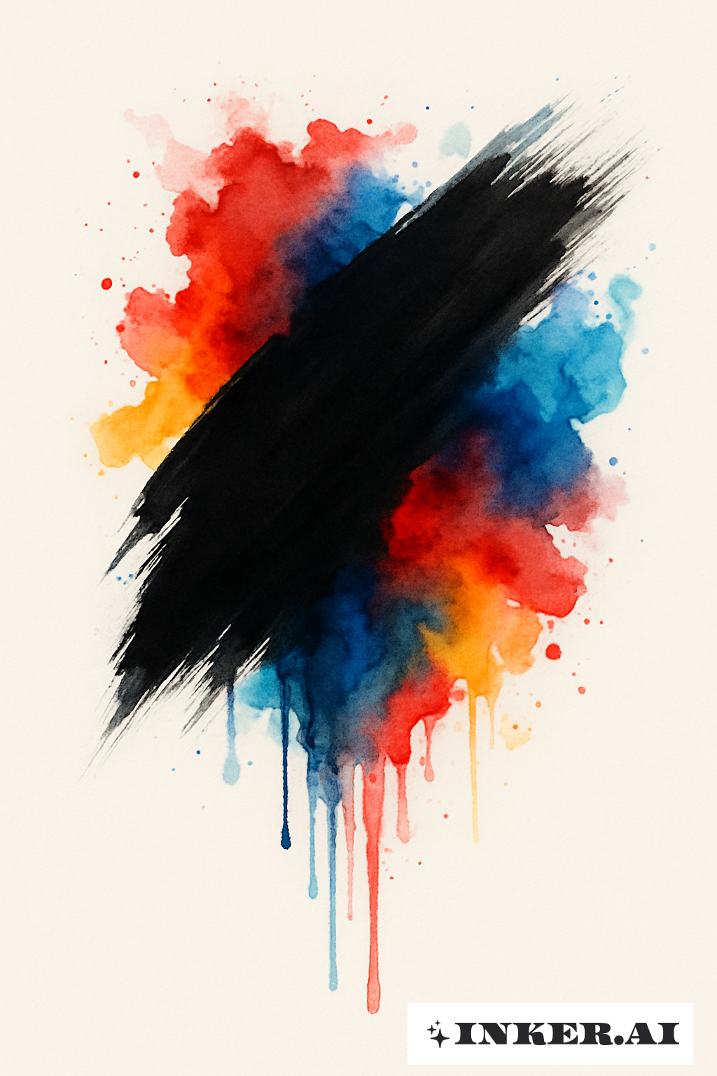 색상 번짐이 있는 블랙아웃 붓질