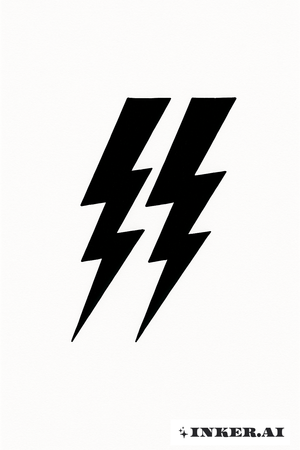 A Solid Black Double Lightning Bolt