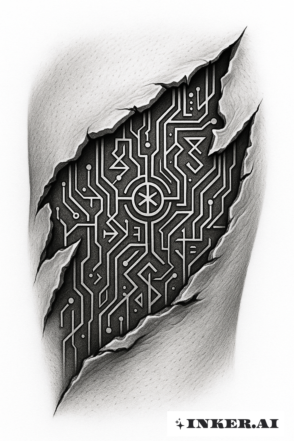 Torn Skin Revealing A Cyber Sigilism Circuit
