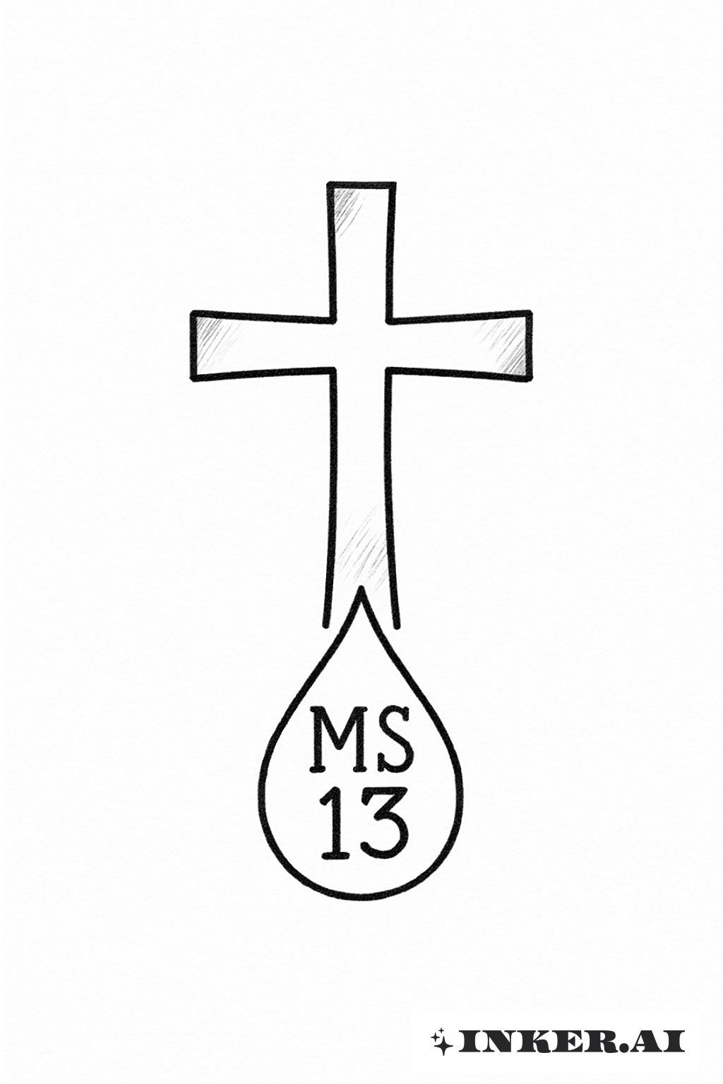 Uma Cruz Com Lágrima da Ms 13