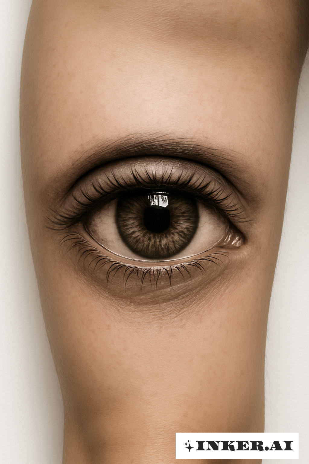 Olho Refletivo Observando da Coxa