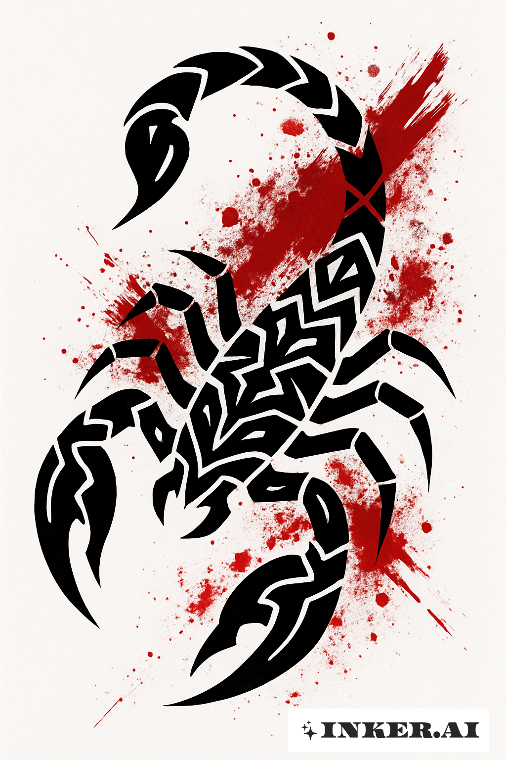 Stammes Skorpion Silhouette Trash Polka
