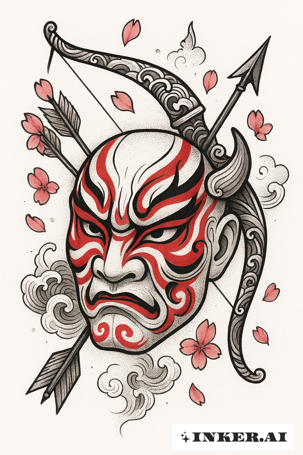 Máscara Kabuki do Arqueiro Sagitário