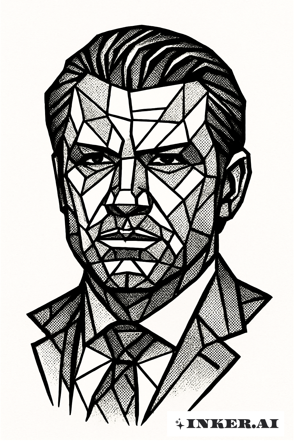 Pete Hegseth의 기하학적 형태로 그린 초상화