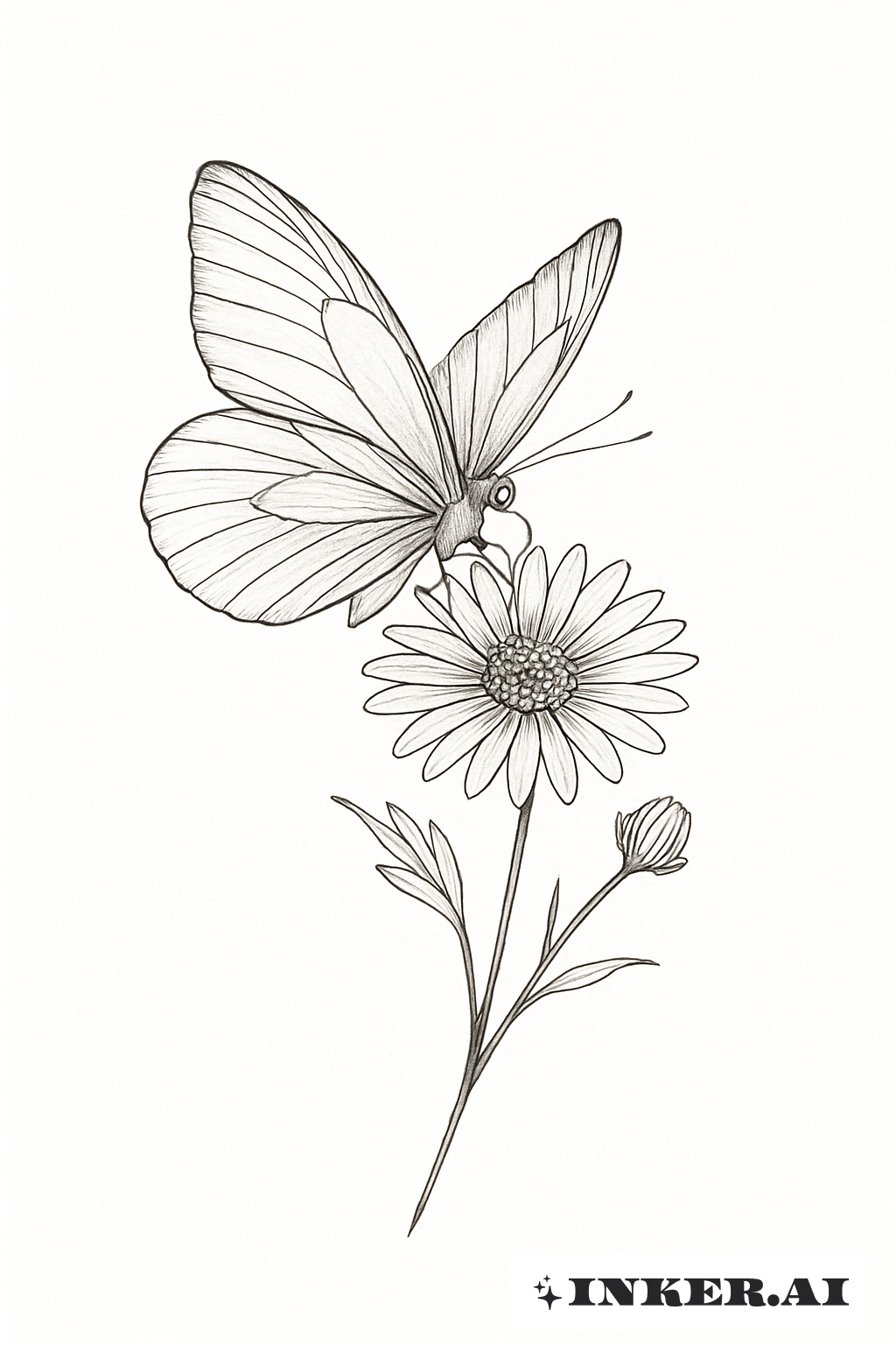 Un papillon se posant sur la fleur de naissance de septembre