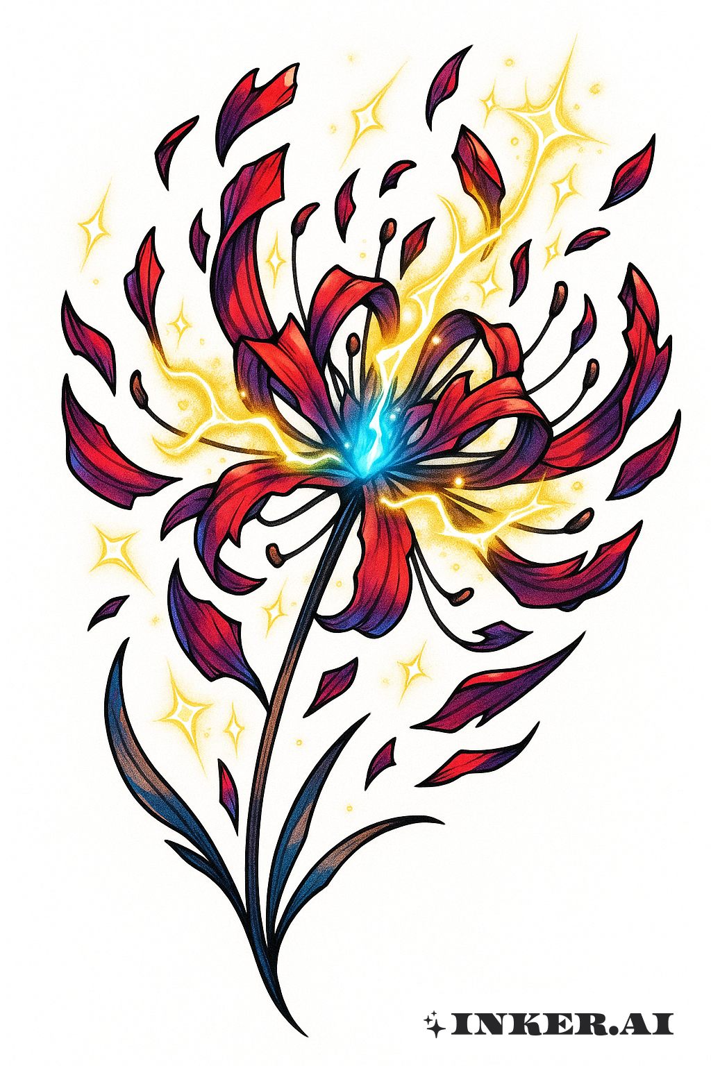 魔法的彼岸花の破れた花びら