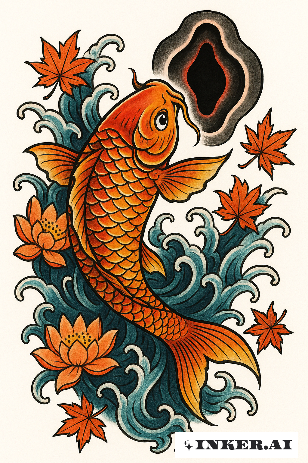 Reise des Koi zum Schoß