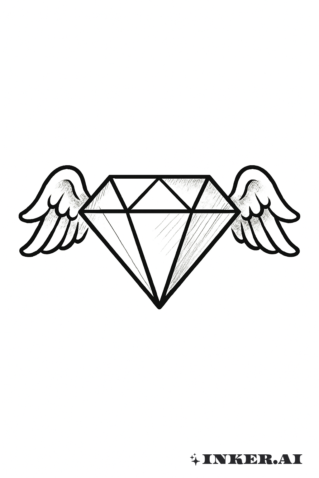 A Diamond With Small Angel Wings