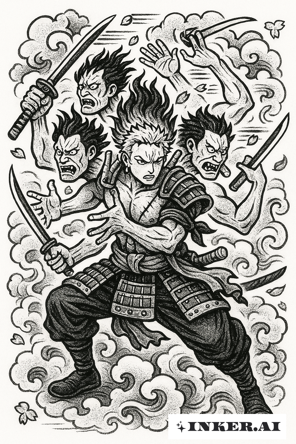 Zoro's One Piece Asura Giữa Làn Mây Cuộn