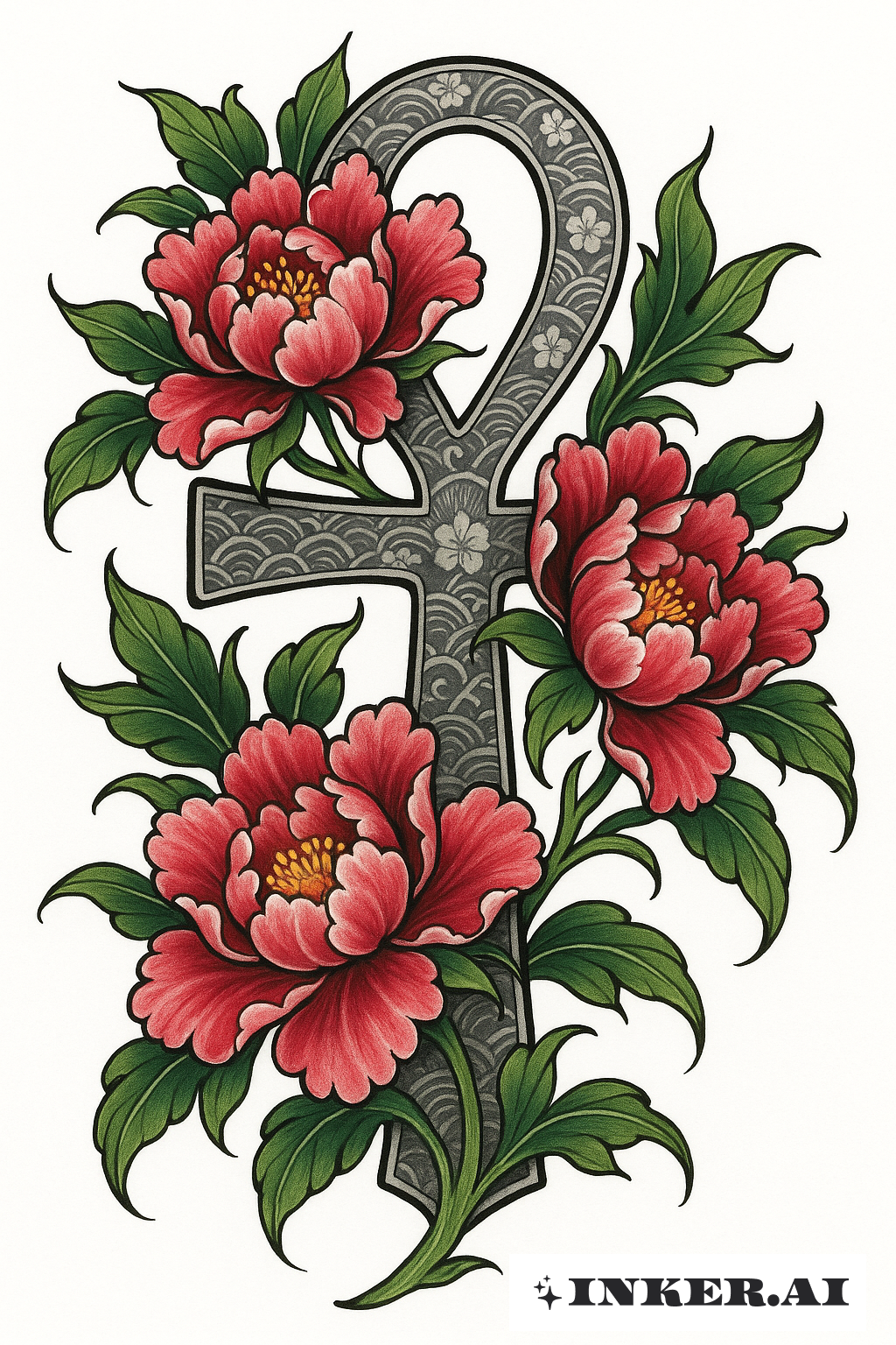 牡丹花綻放的生命十字