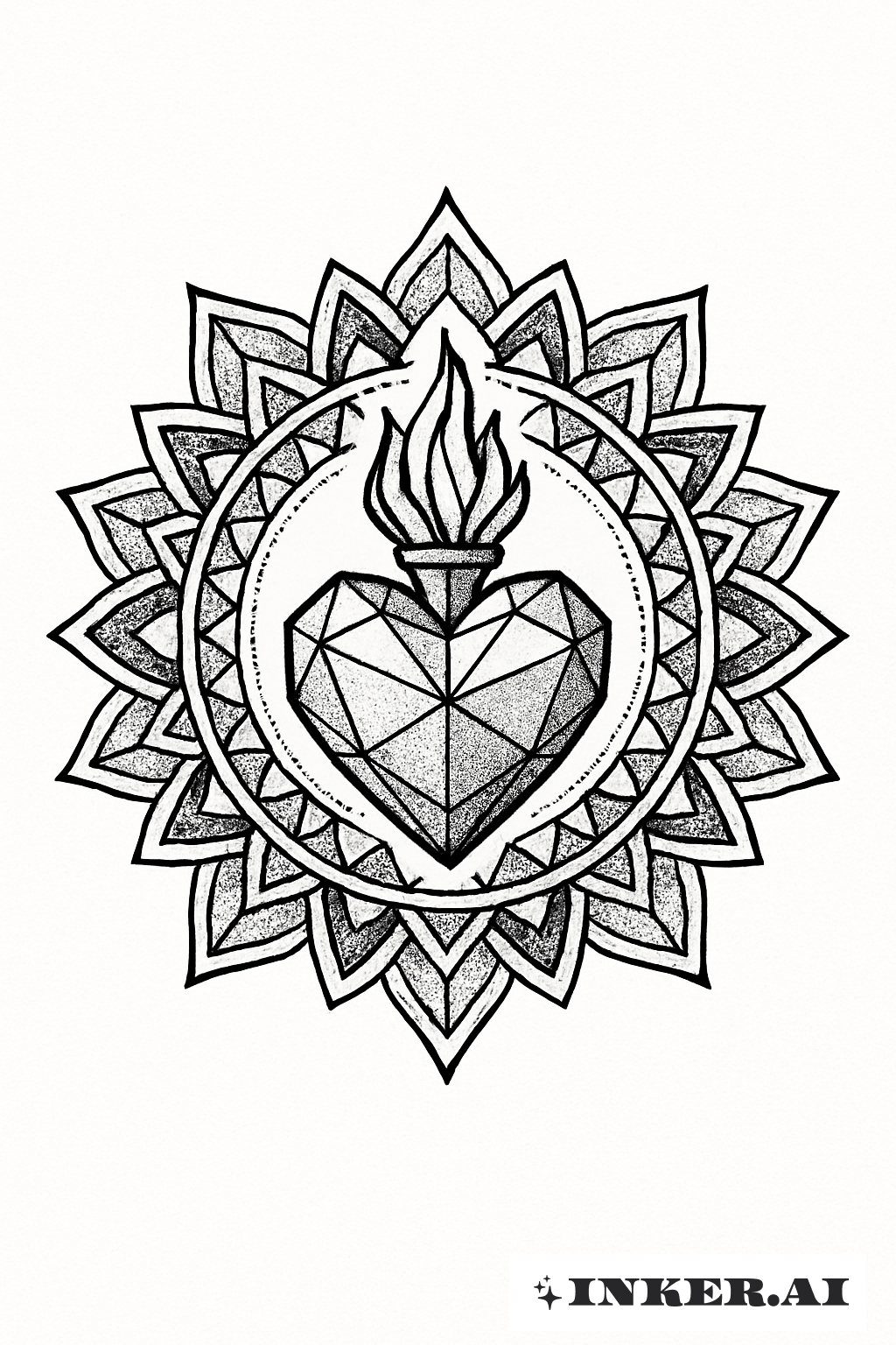Một Trái Tim Thánh Tâm Tại Trung Tâm Của Một Mandala
