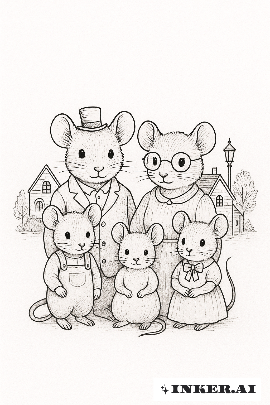 A Mouse Town Family Portrait