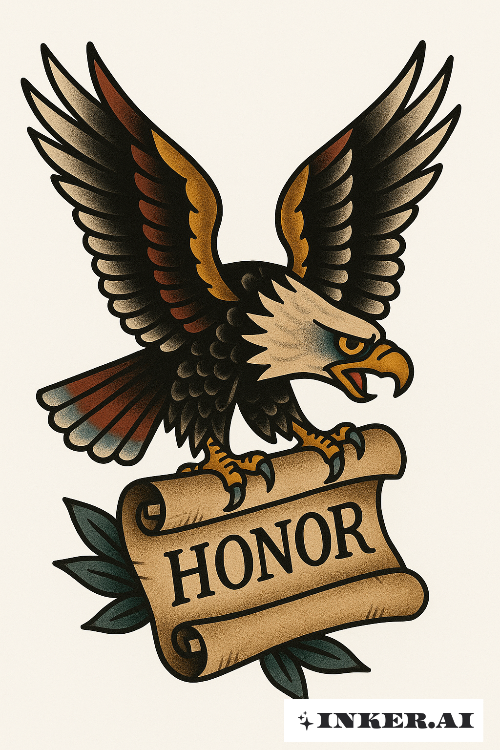 Águia Clássica com Pergaminho de Honra