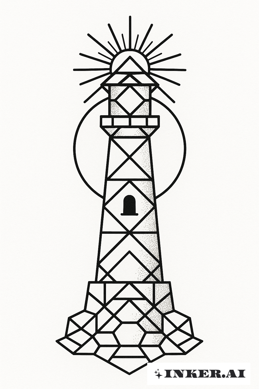 Phare Construit à Partir de Formes Géométriques