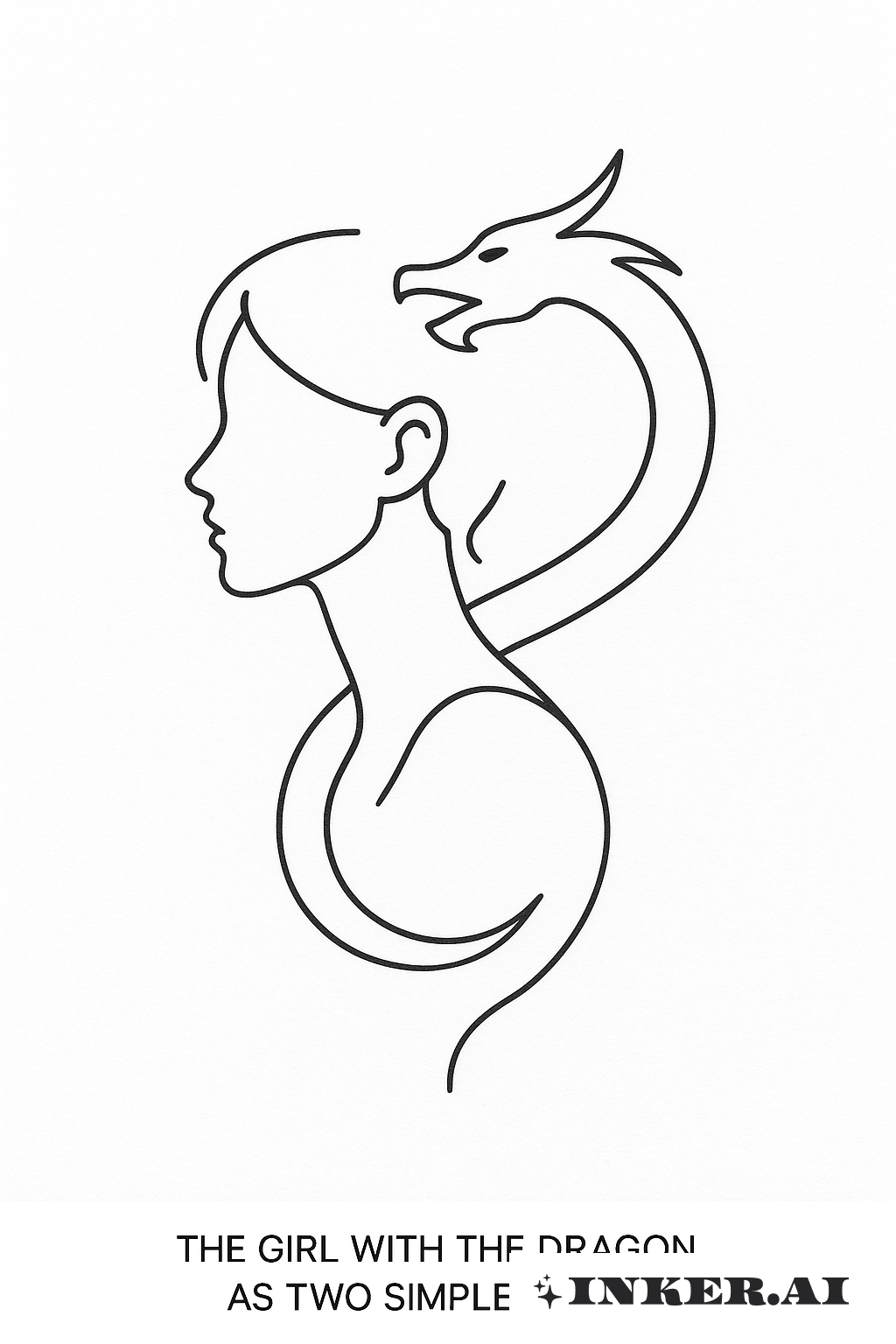 La Fille avec le Dragon en Deux Formes Simples