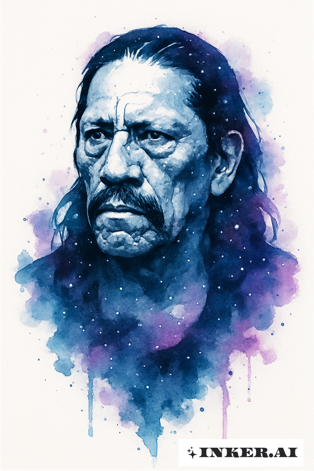 Galaxie Aquarell Silhouette von Danny Trejo