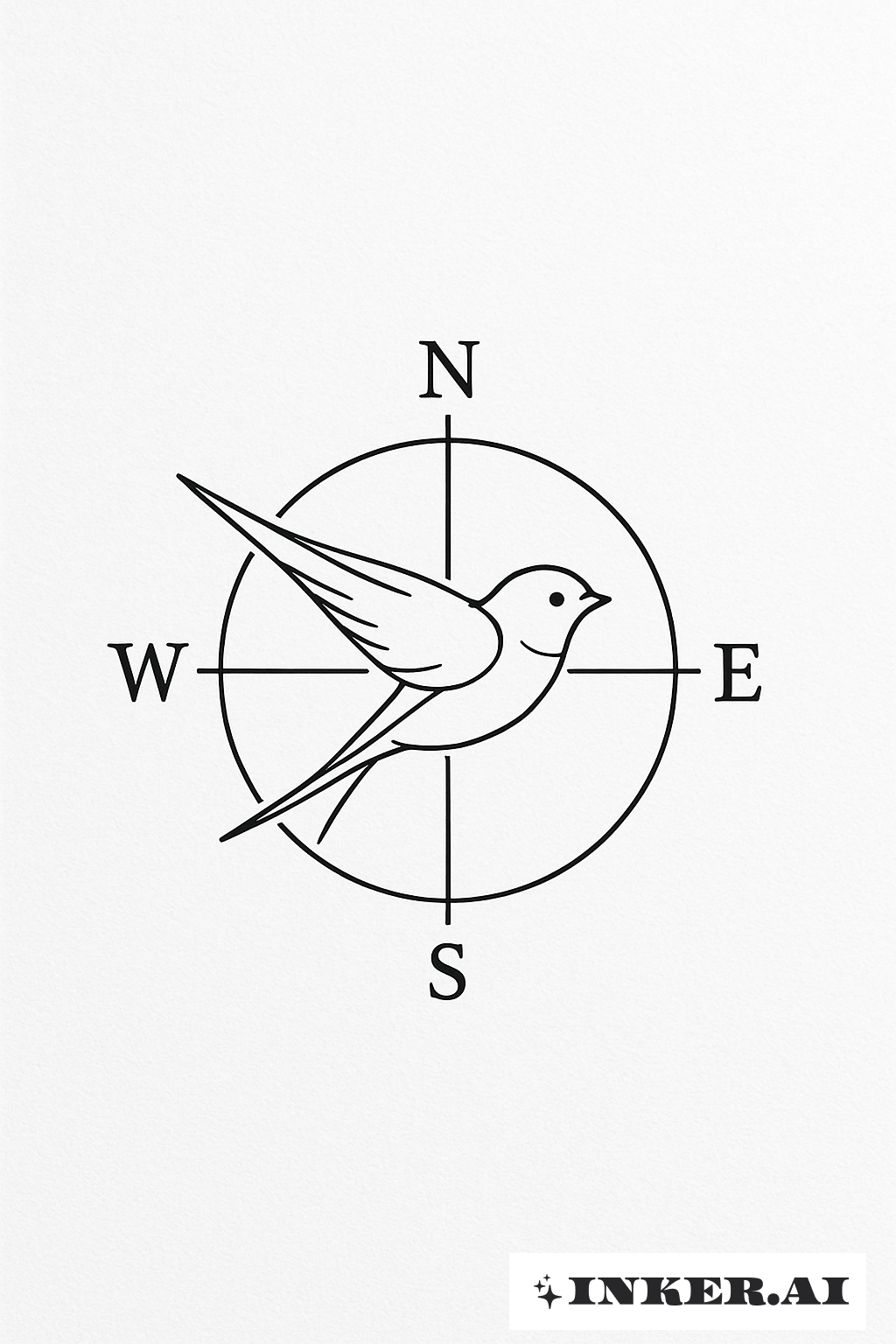 Minimalist Compass With Sparrow Needle
