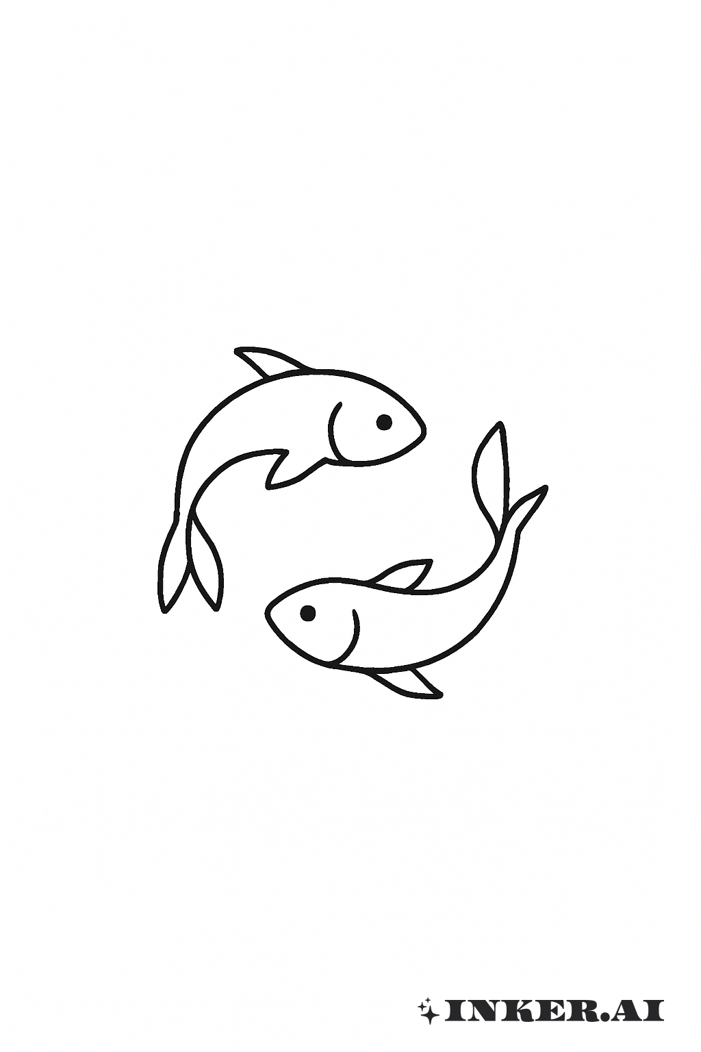 Dois Peixes de Peixes Pequenos Delineados