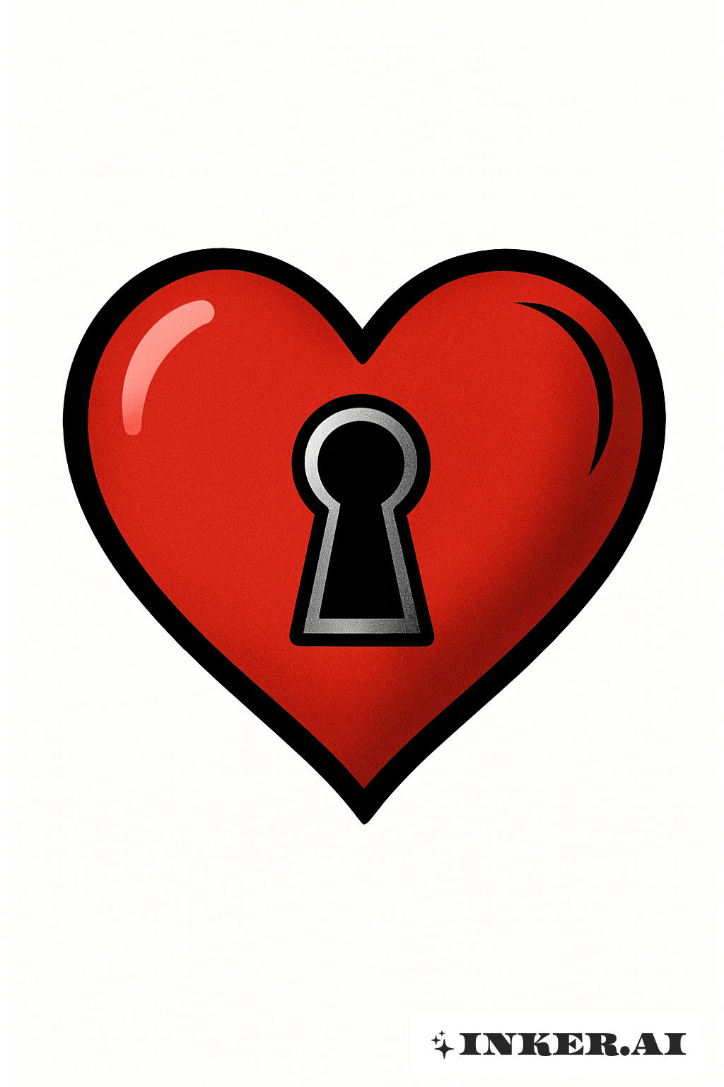 Limpo Novo Coração Escolar Com Um Buraco de Fechadura