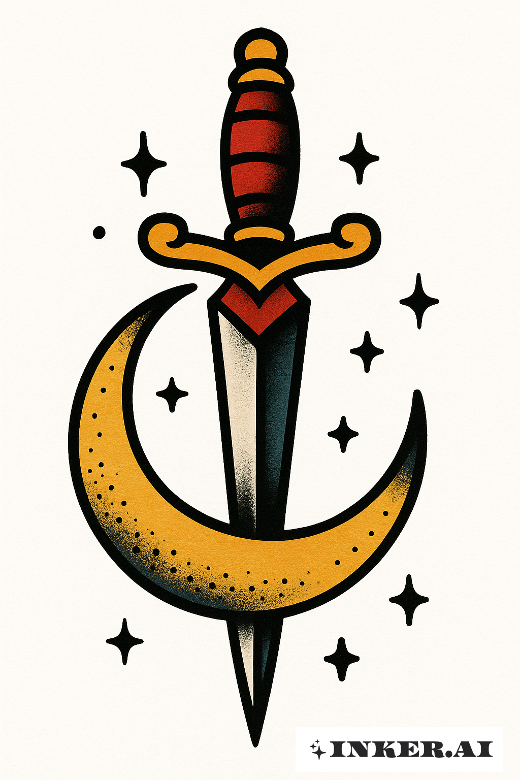 Dagger Piercing A Crescent Moon