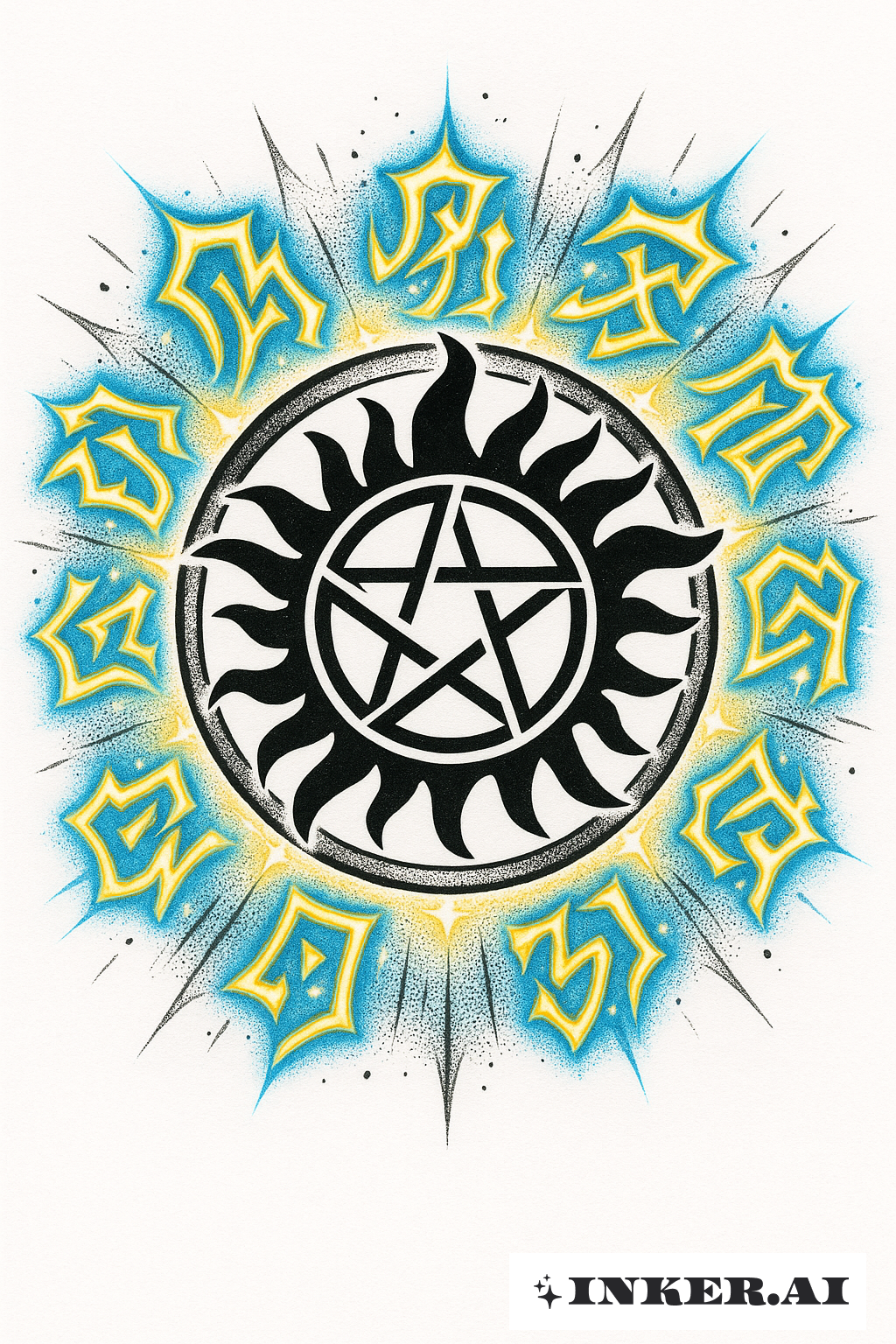 O Símbolo Sobrenatural de Anti-Possessão com Runas Místicas