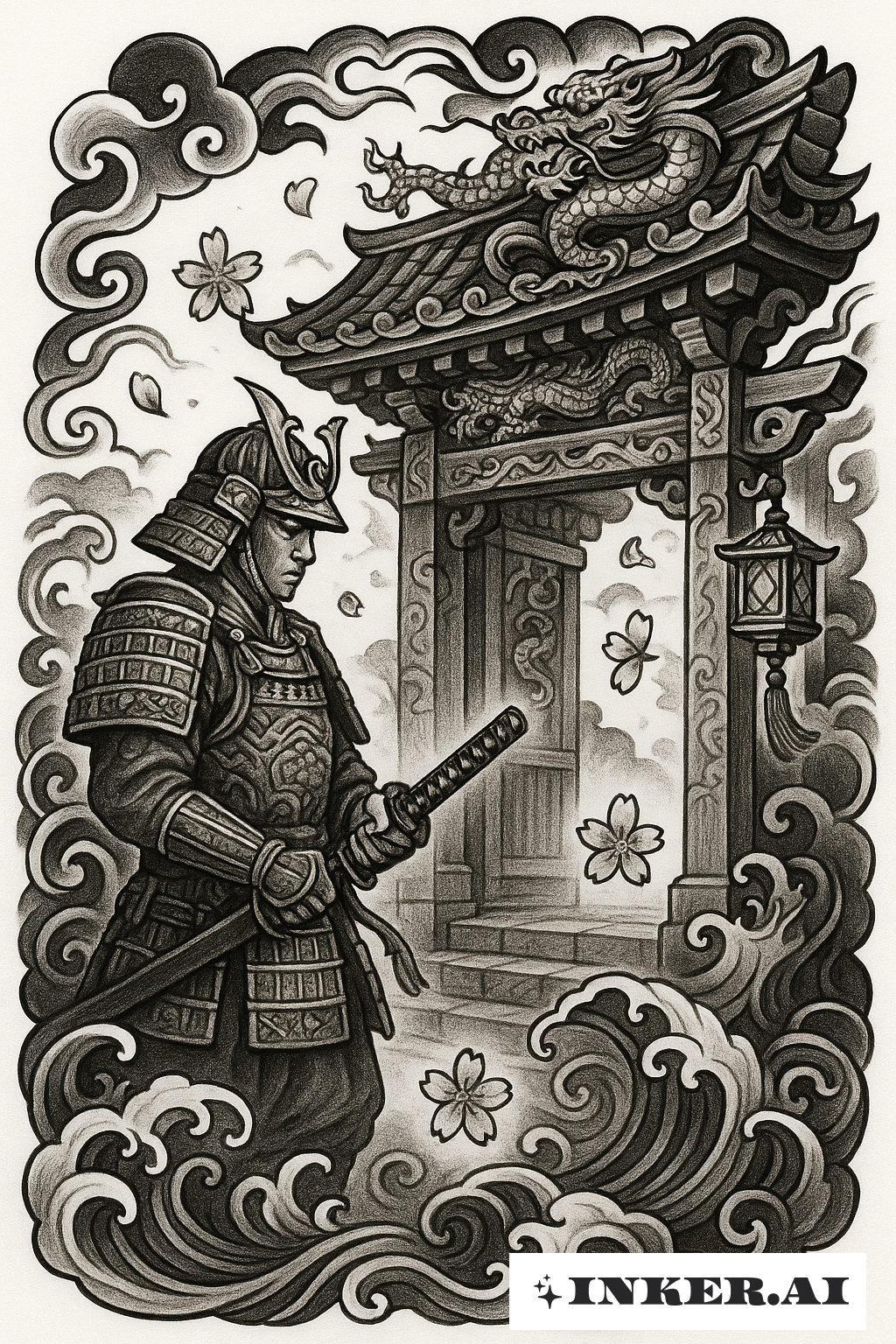 사무라이의 사찰문 경계