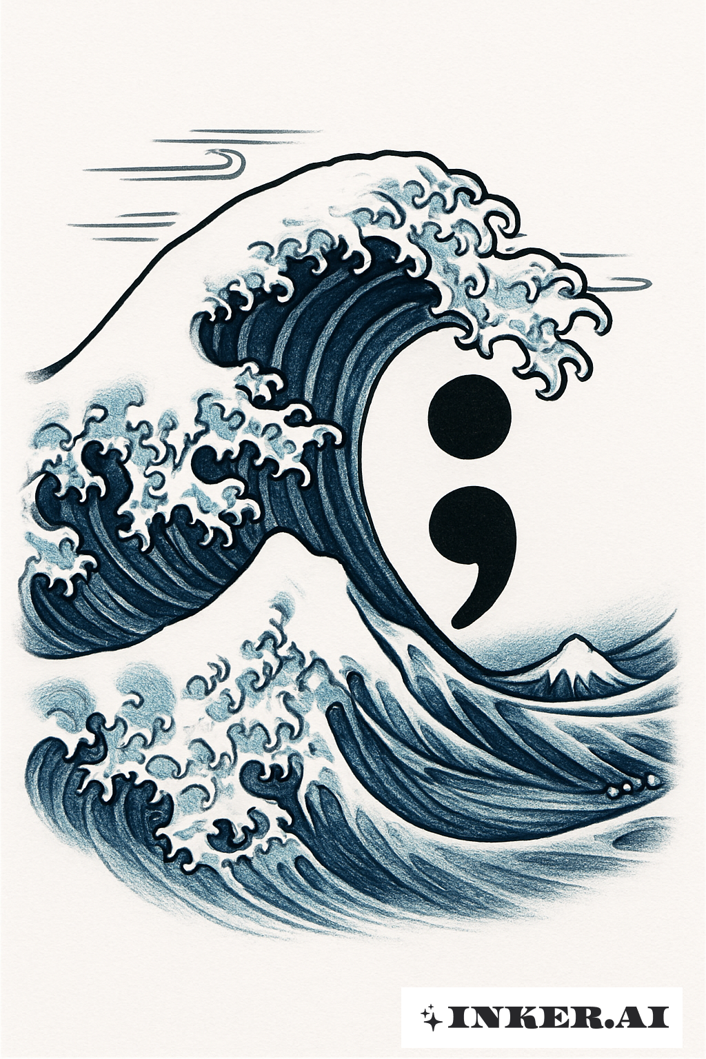 Point-virgule dans la Grande Vague