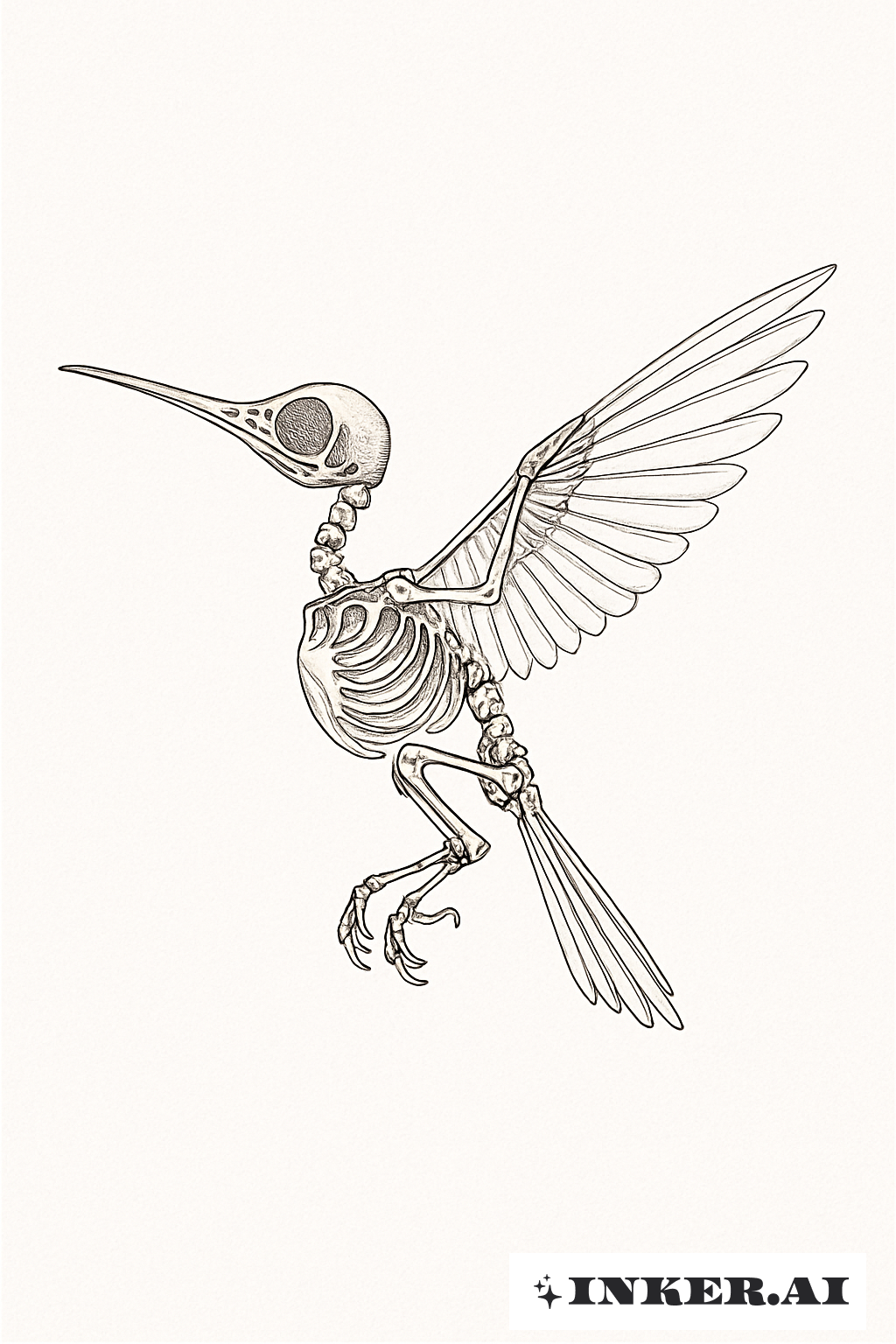 Delicate Hummingbird Skeleton