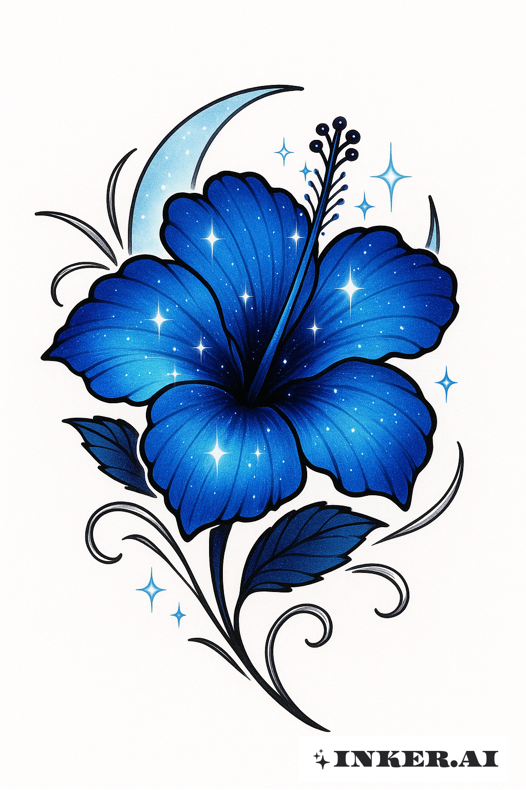 Hibiscus Bleu Lune Étincelante