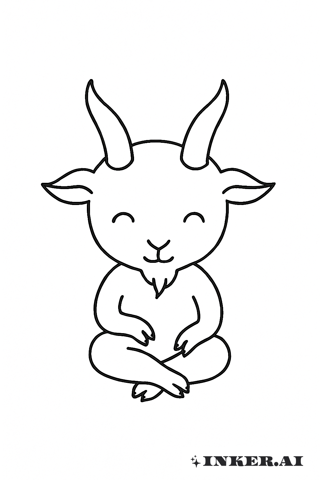 Niedliches Baby Baphomet Kontur