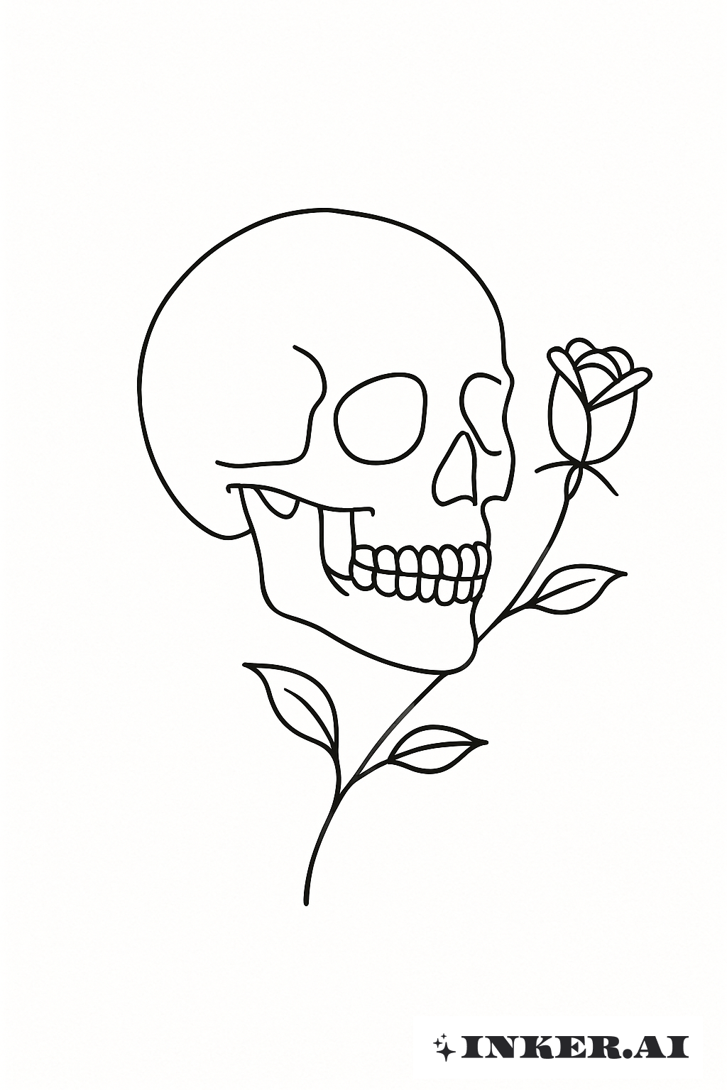 Linha Simples Totenkopf e Haste de Rosa