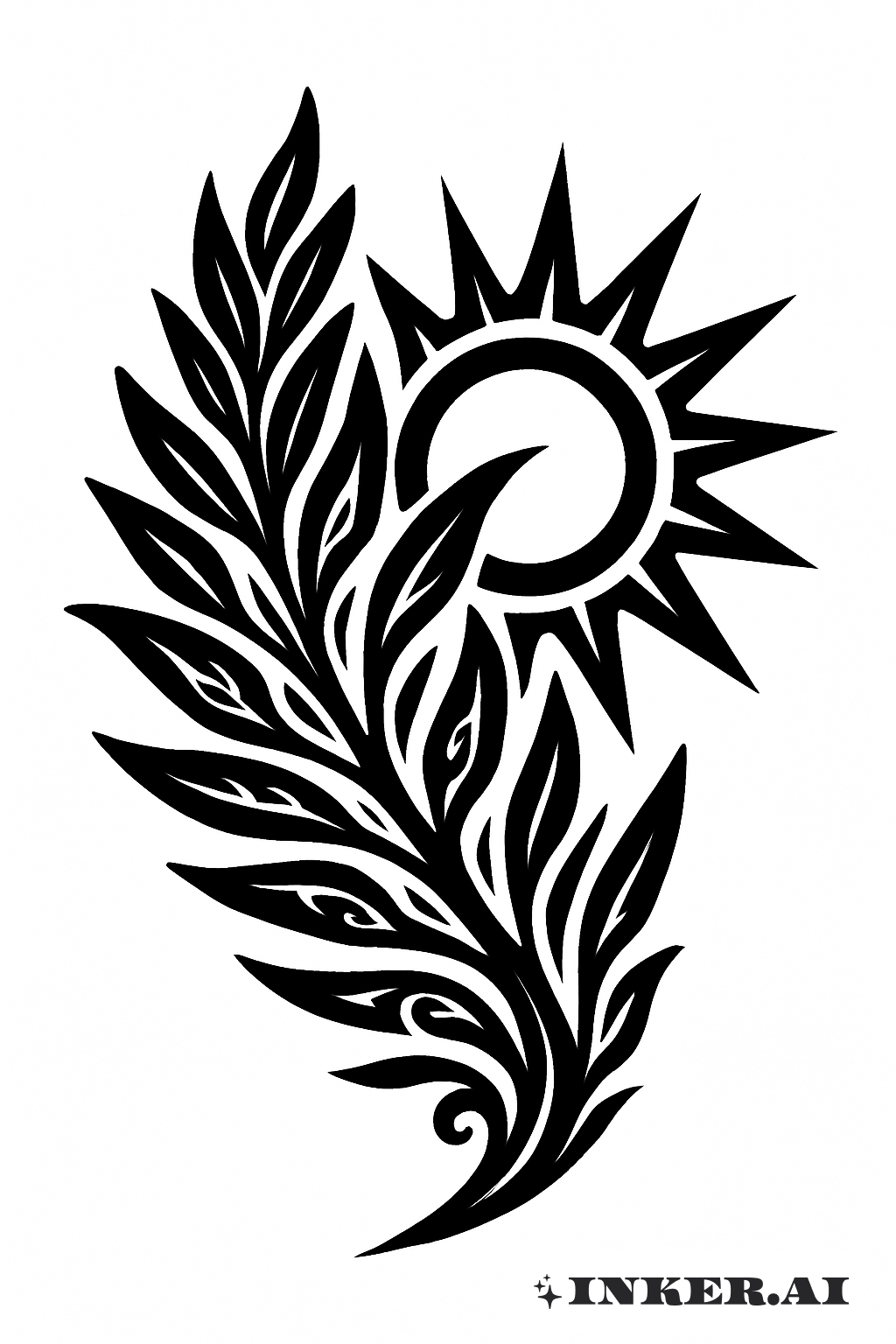 Abstract Sagebrush and Sun Tribal Design