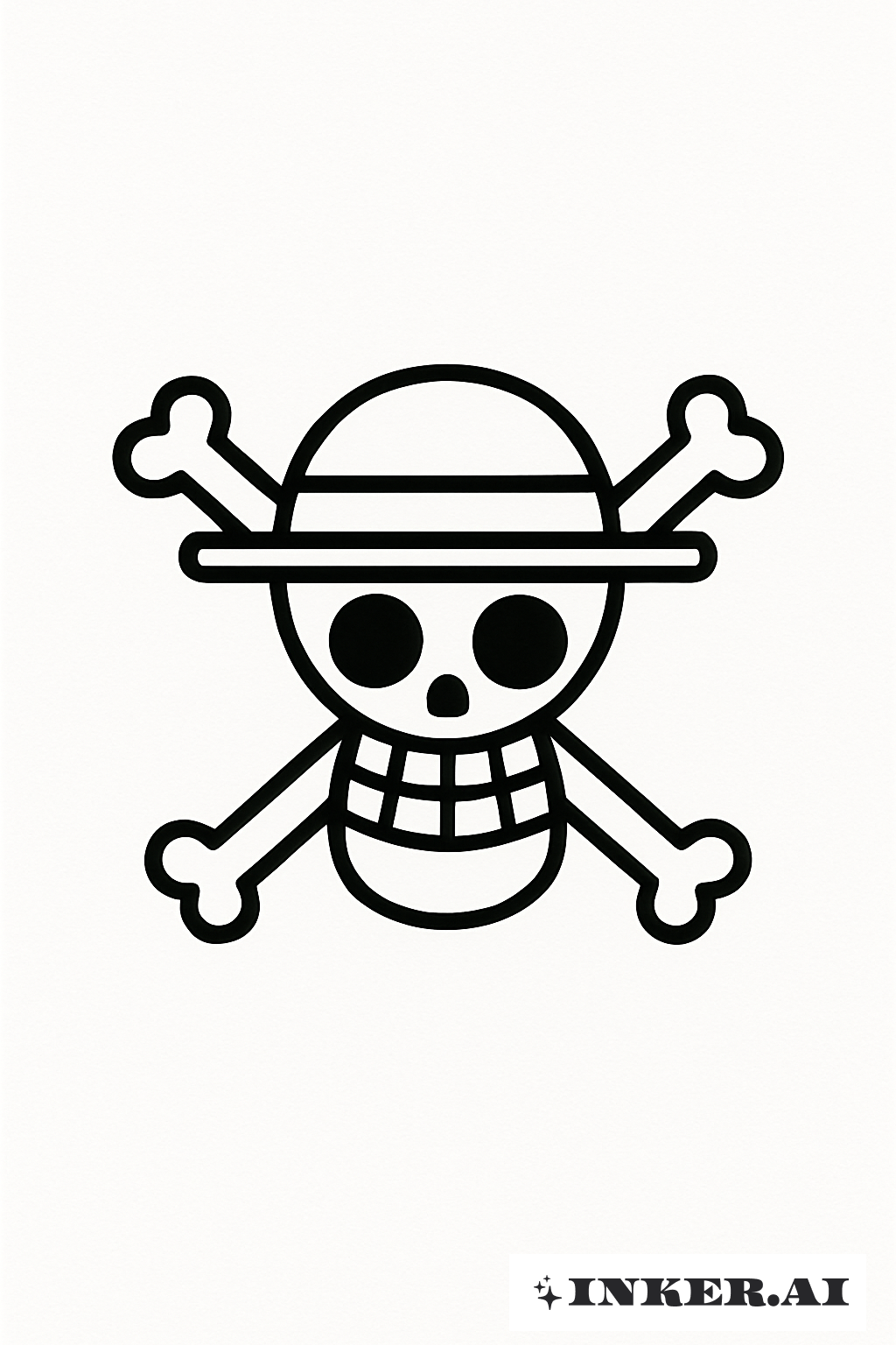 シンプルな黒の麦わらの一味旗