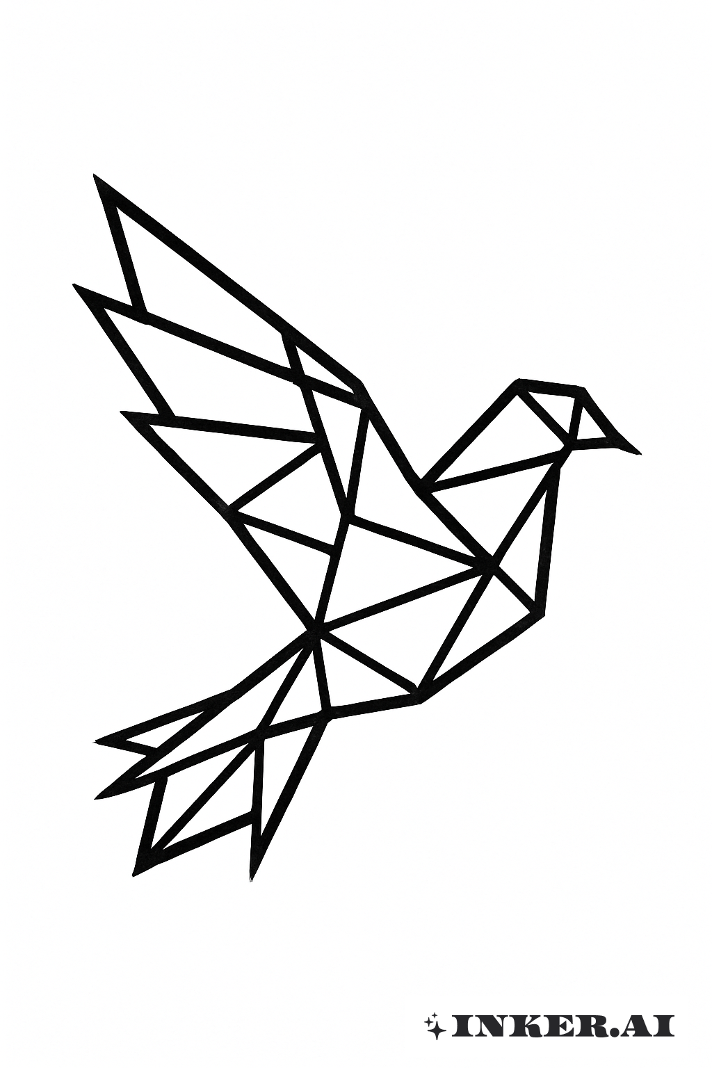 Forme Abstraite de Colombe Composée de Triangles