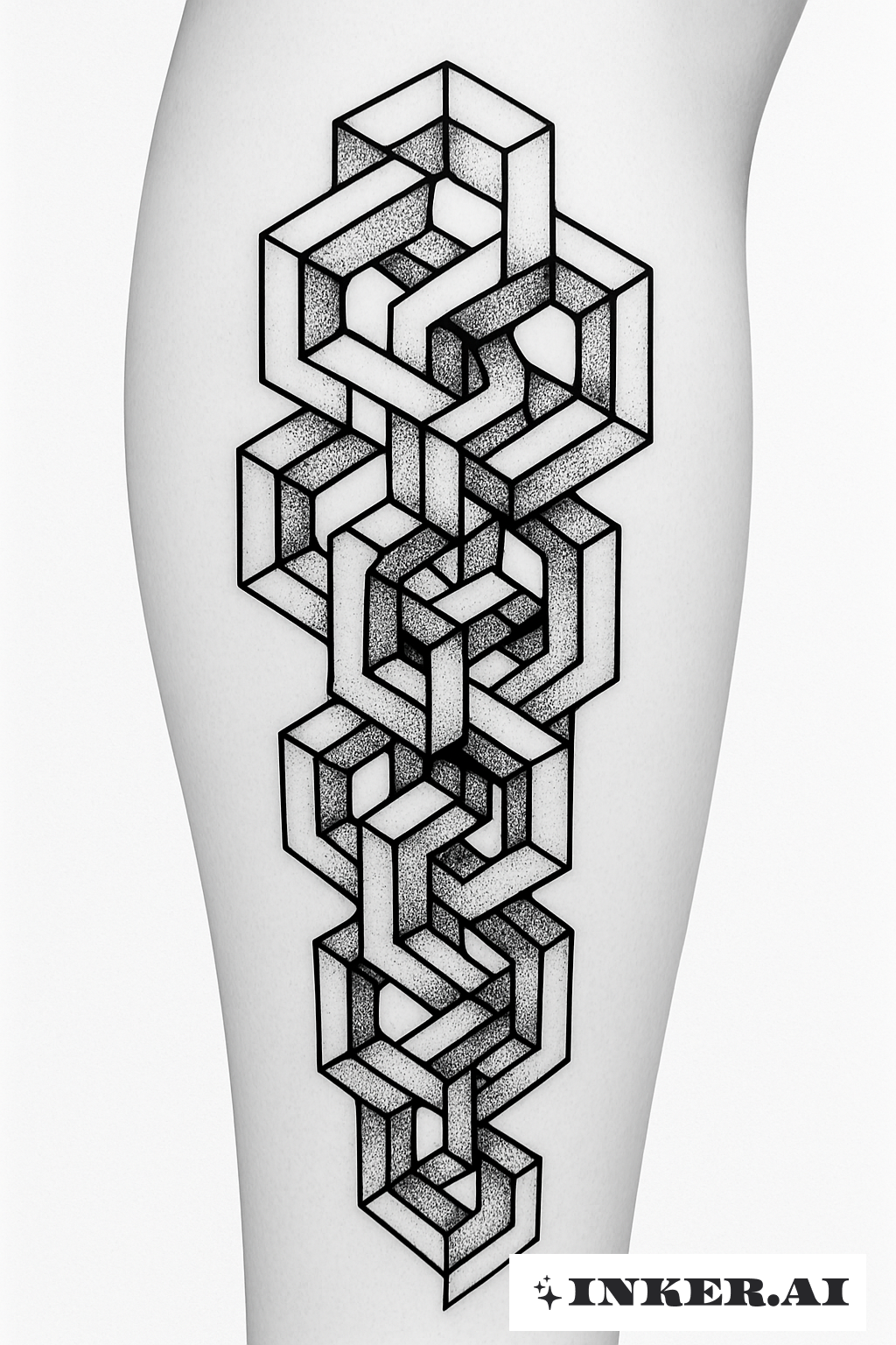 Cubos Entrelaçados ao Longo da Coxa