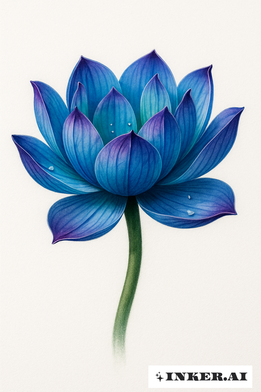 Vibrant Blue and Purple Lotus Flower