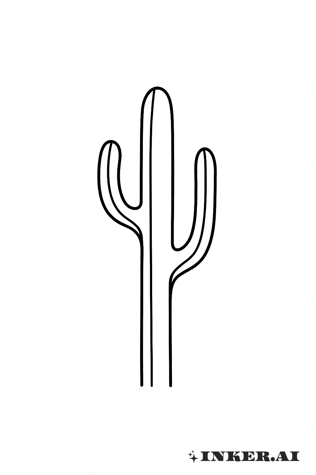 Einlinige Saguaro-Kaktussilhouette