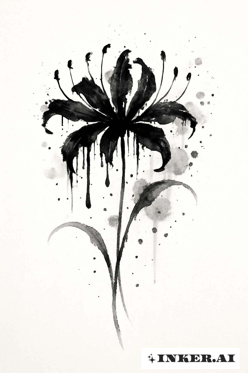 黒インク曼珠沙華