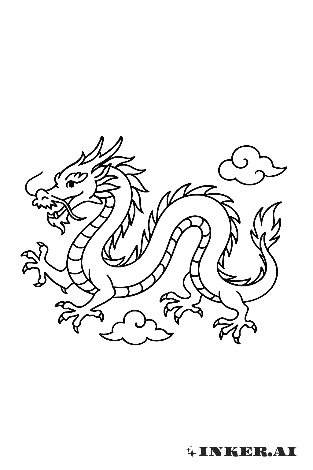 シンプルな輪郭の中国龍