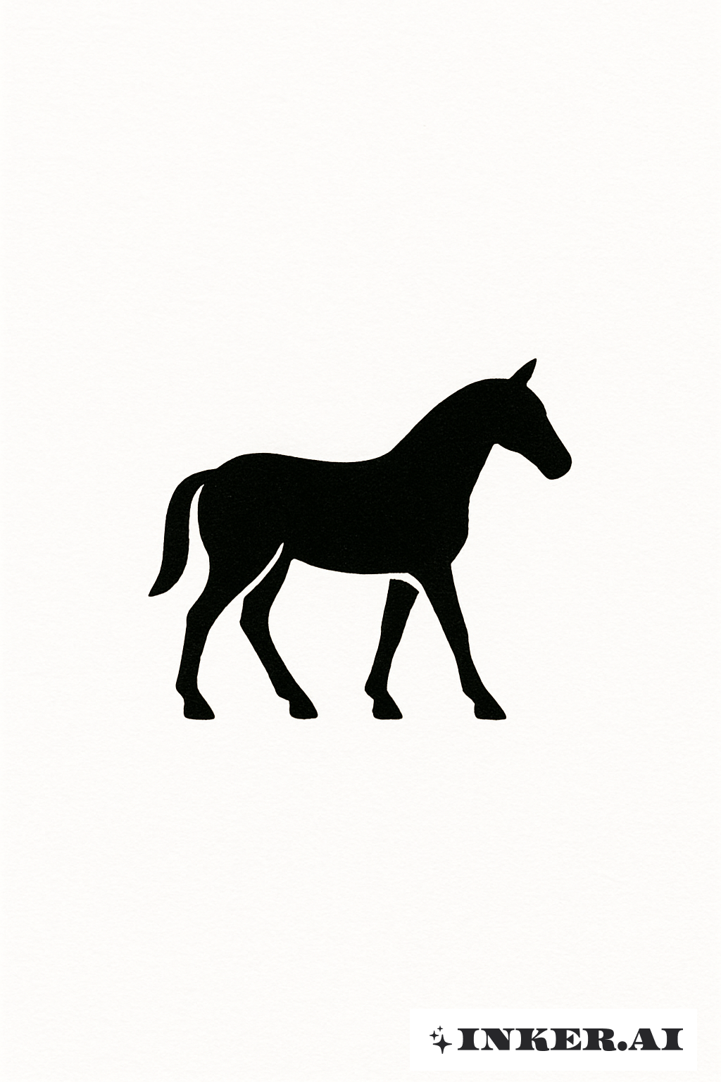 Petite Silhouette d'un Cheval Sombre
