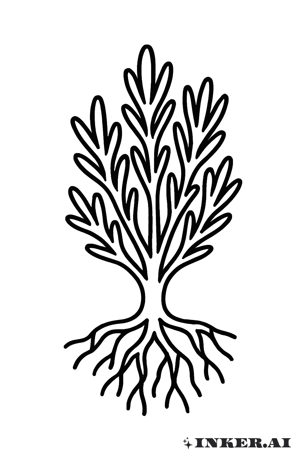 A Cartoon Sagebrush with Roots
