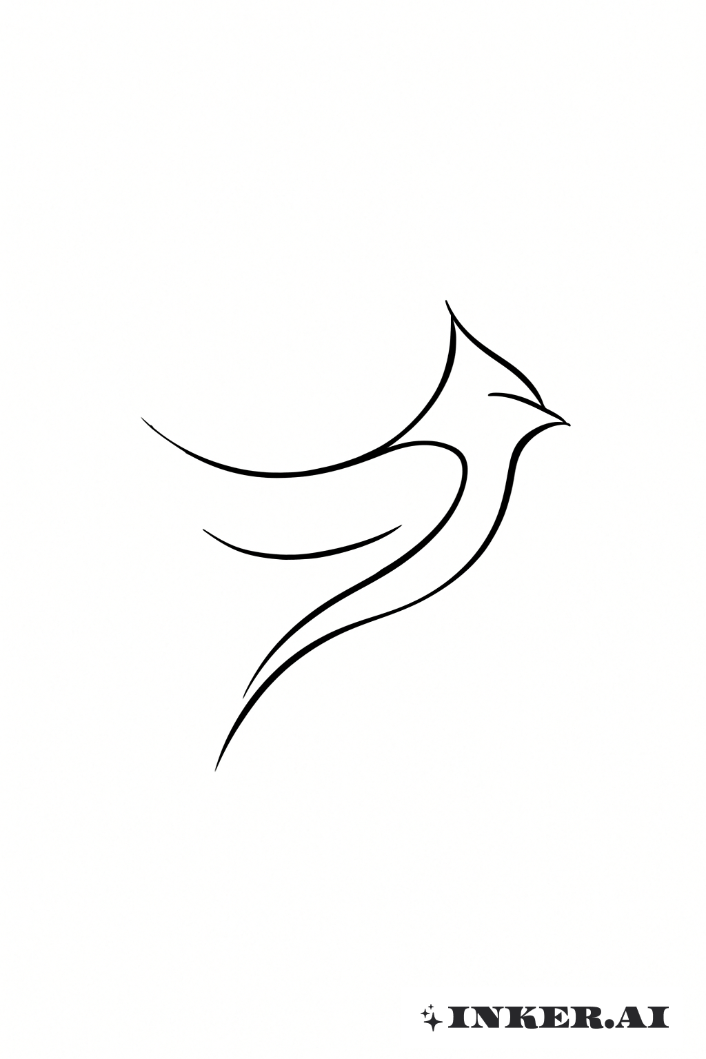 Zwei Abstrakte Linien Kardinal Tattoo