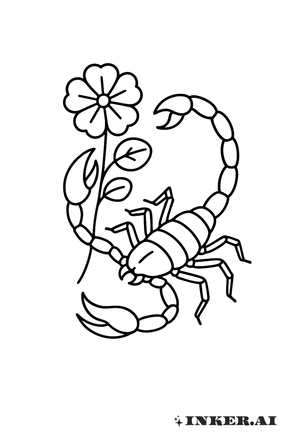 Scorpio Holding a Geranium Flower